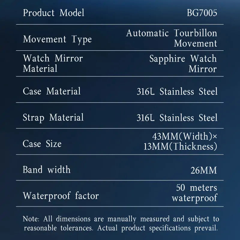 BG7005 Hammered Tourbillon